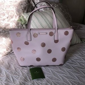 Kate Spade light pink sparkly polka dot purse